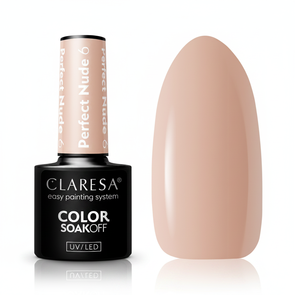 Claresa Perfect Nude 6 Ημιμόνιμο Βερνίκι Νυχιών 5gr σε απόχρωση Warm Rosy Nude - Cream Gel Polish UV/LED, TPO Free, Vegan, κατάλληλο για Bridal & Minimal Nails