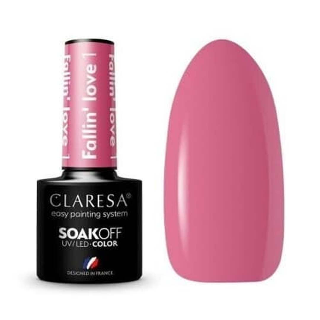 Claresa Fall in Love 1 5ml ημιμόνιμο βερνίκι νυχιών σε έντονη φούξια-ροζ απόχρωση με κρεμώδες φινίρισμα.