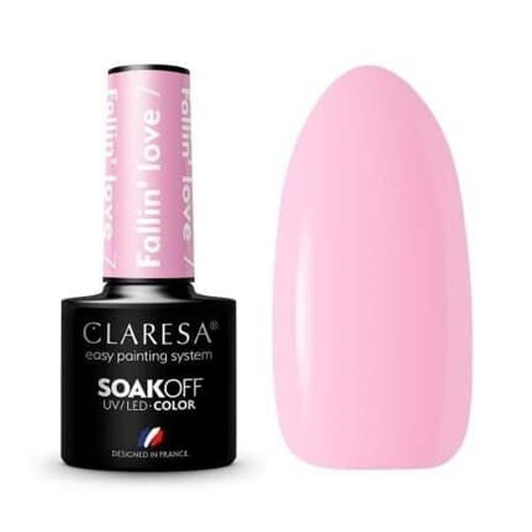 Claresa Fall in Love 7 5ml ημιμόνιμο βερνίκι νυχιών σε απαλή pastel baby pink απόχρωση με κρεμώδες φινίρισμα.