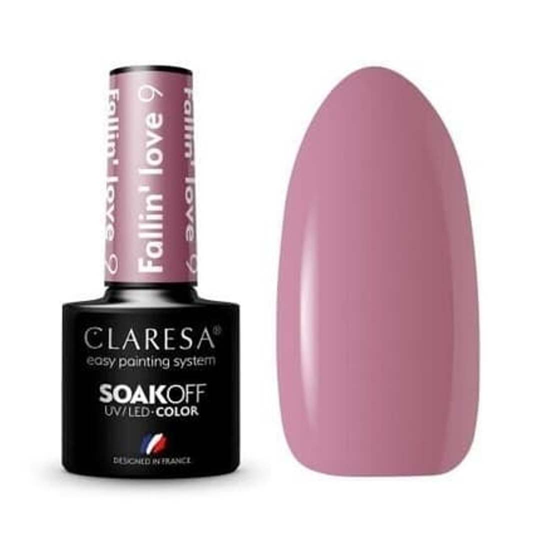 Claresa Fall in Love 9 5ml ημιμόνιμο βερνίκι νυχιών σε dusty mauve ροζ-μωβ απόχρωση με κρεμώδες φινίρισμα.