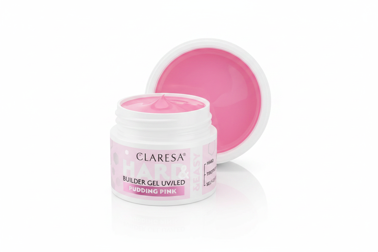 Claresa Hard & Easy Gel Pudding Pink Builder Gel 12gr UV/LED - Επαγγελματικό Hard Gel χτισίματος νυχιών