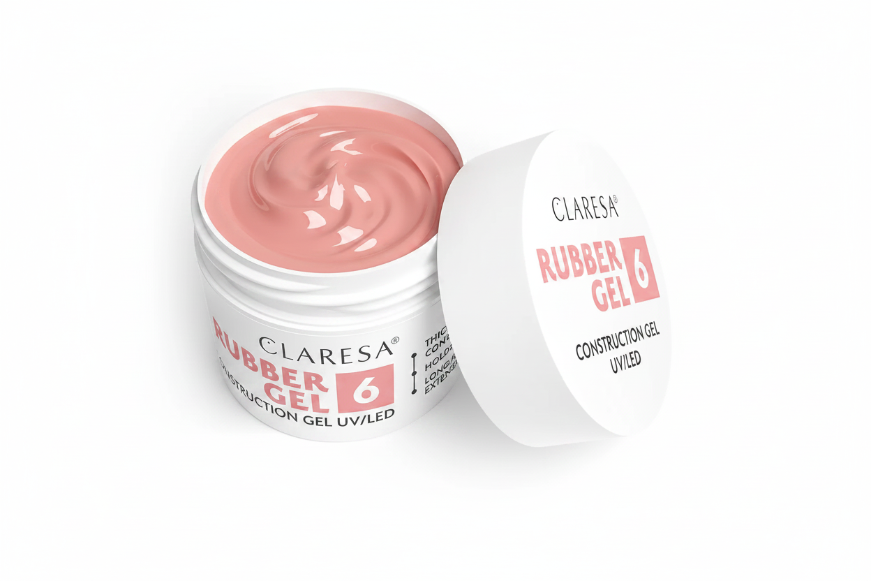 Claresa Rubber Gel 6 Medium Warm Pink Builder Gel 12gr UV/LED - Επαγγελματικό gel χτισίματος νυχιών