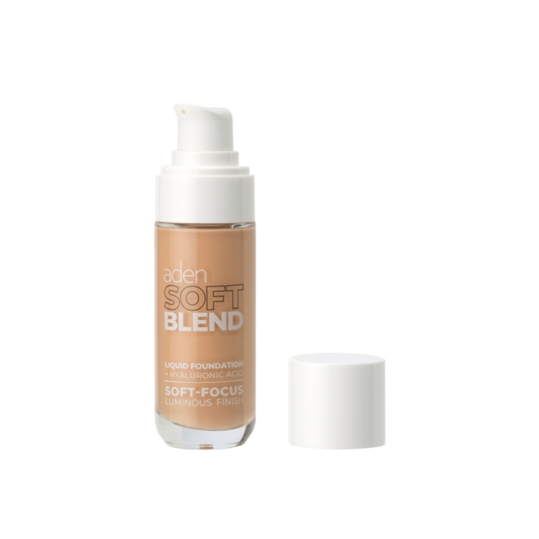 Aden Cosmetics Foundation Υγρό Soft Blend 02 Ivory 30ml με Υαλουρονικό Οξύ - Φυσική Κάλυψη & Λαμπερό Αποτέλεσμα