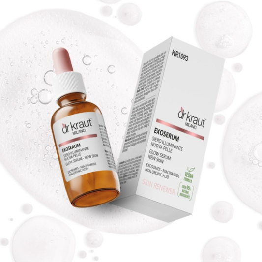 Dr. Kraut Milano Exoserum Glow Serum 30ml - Ορός Προσώπου με Εξωσώματα Centella Asiatica, Νιασιναμίδη & Υαλουρονικό Οξύ