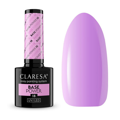 Claresa Base Power 18 5gr - Ενισχυμένη Βάση Νυχιών Έντονο Λιλά