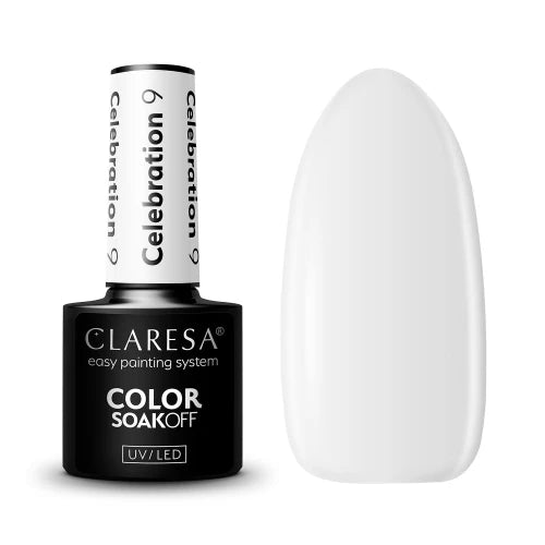 Claresa Celebration 9 Ημιμόνιμο Βερνίκι Νυχιών 5gr - Λευκό Cream Gel Polish UV/LED