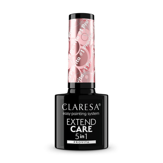 Claresa Extend Care 5in1 Provita 1 5gr – Ενισχυμένη Βάση 5 σε 1 με InoRet+, απόχρωση Provita 1 Nude, ροζ μπουκαλάκι UV/LED