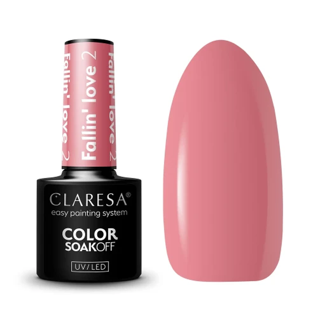 Claresa Fall in Love 2 5ml ημιμόνιμο βερνίκι νυχιών σε απαλή σομόν-ροζ απόχρωση με κρεμώδες φινίρισμα.