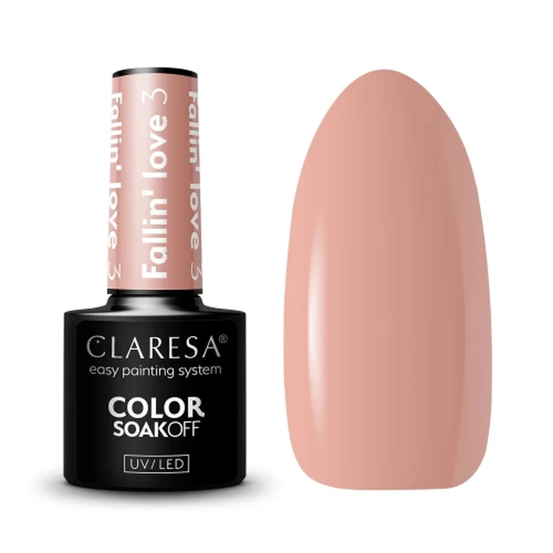 Claresa Fall in Love 3 5ml ημιμόνιμο βερνίκι νυχιών σε απαλή nude ροδακινί απόχρωση με κρεμώδες φινίρισμα.