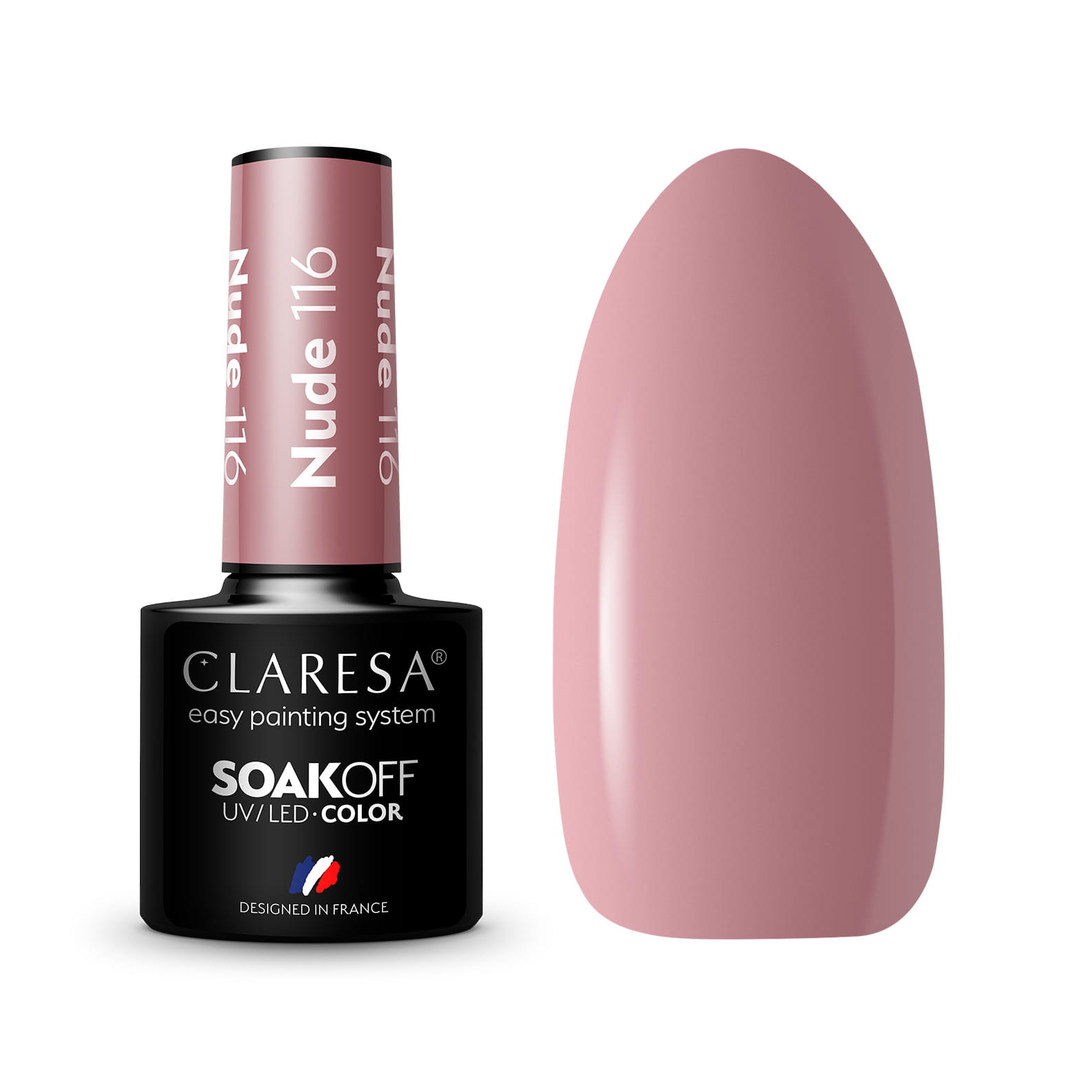 Ημιμόνιμο Βερνίκι Νυχιών Claresa Nude 116 5ml σε dusty nude mauve cream απόχρωση 