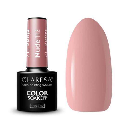 Ημιμόνιμο Βερνίκι Νυχιών Claresa Nude 112 5ml σε ζεστή dusty nude ροζ cream απόχρωση