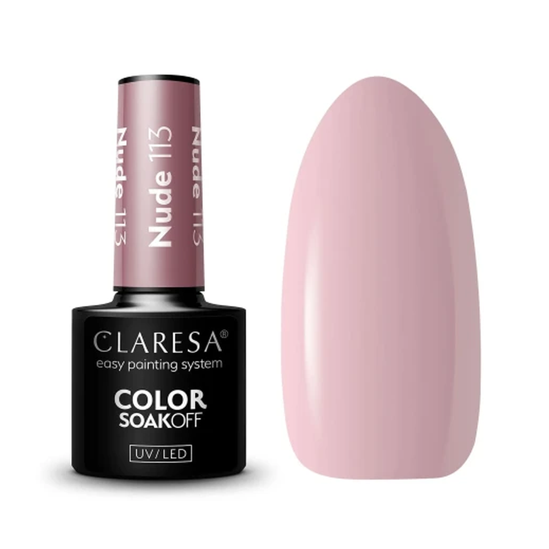 Ημιμόνιμο Βερνίκι Νυχιών Claresa Nude 113 5ml σε απαλή ψυχρή nude ροζ cream απόχρωση