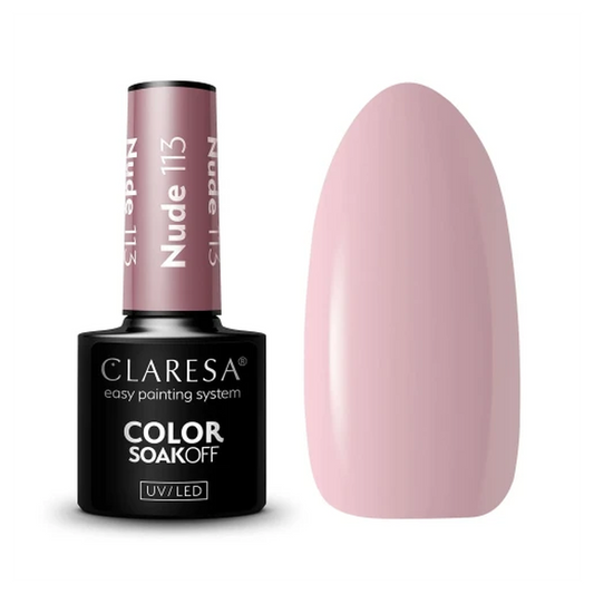 Ημιμόνιμο Βερνίκι Νυχιών Claresa Nude 113 5ml σε απαλή ψυχρή nude ροζ cream απόχρωση