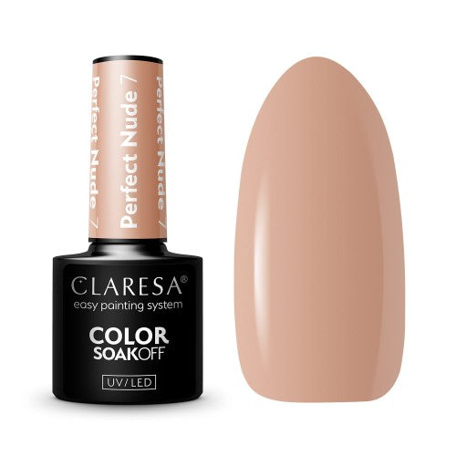 Claresa Perfect Nude 7 Ημιμόνιμο Βερνίκι Νυχιών 5gr σε απόχρωση Warm Caramel Nude - Cream Gel Polish UV/LED, TPO Free, Vegan, κατάλληλο για Bridal & Minimal Nails