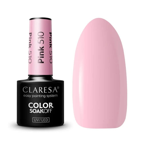 Claresa Pink 510 Ημιμόνιμο Βερνίκι Νυχιών 5gr σε απόχρωση Warm Pink - Cream Gel Polish UV/LED, TPO Free, Vegan, κατάλληλο για Bridal & Romantic Nails