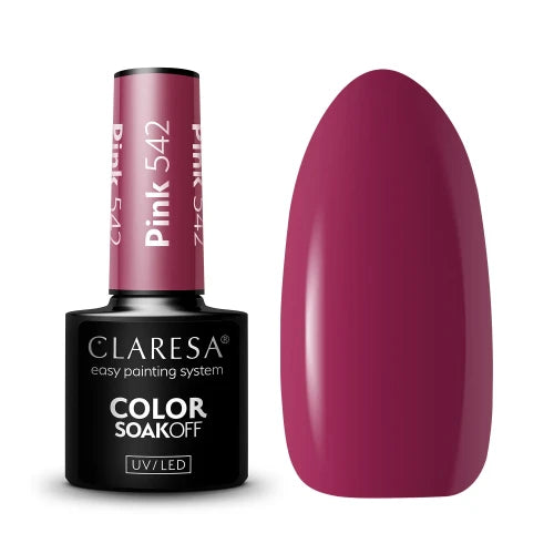 Claresa Pink 542 Ημιμόνιμο Βερνίκι Νυχιών 5gr σε απόχρωση Berry Mauve Pink - Cream Gel Polish UV/LED, TPO Free, Vegan, κατάλληλο για Bold, Statement & Autumn Nails