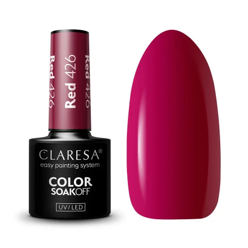Claresa Red 426 Ημιμόνιμο Βερνίκι Νυχιών 5gr σε απόχρωση Magenta Red - Cream Gel Polish UV/LED, TPO Free, Vegan, κατάλληλο για Bold, Statement & Autumn Nails