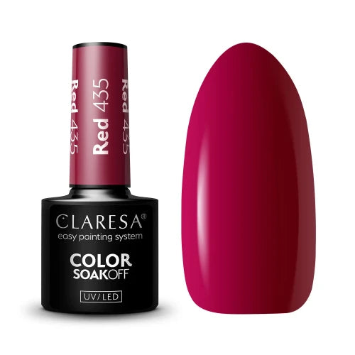 Claresa Red 435 Ημιμόνιμο Βερνίκι Νυχιών 5gr σε απόχρωση Cherry Red - Cream Gel Polish UV/LED, TPO Free, Vegan, κατάλληλο για Bold, Statement & Autumn Nails