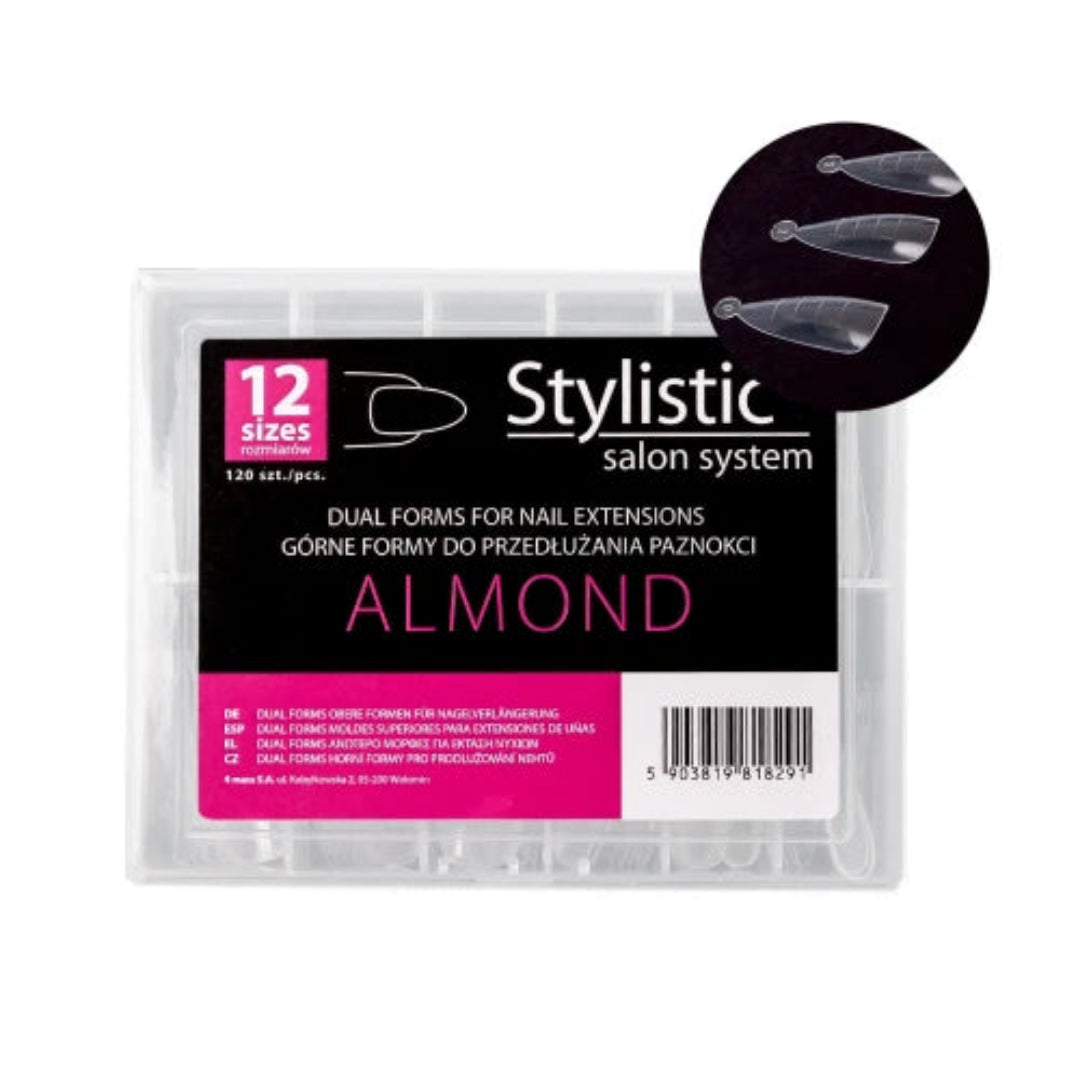 Stylistic Dual Form Almond – διάφανες φόρμες επιμήκυνσης νυχιών αμυγδαλωτό σχήμα 120 τεμάχια