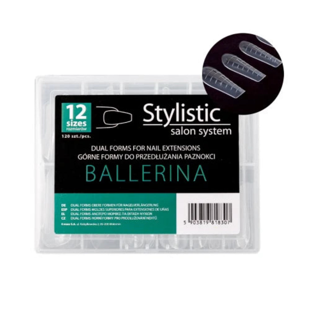 Stylistic Dual Form Ballerina – διάφανες φόρμες επιμήκυνσης νυχιών ballerina σχήμα 120 τεμάχια