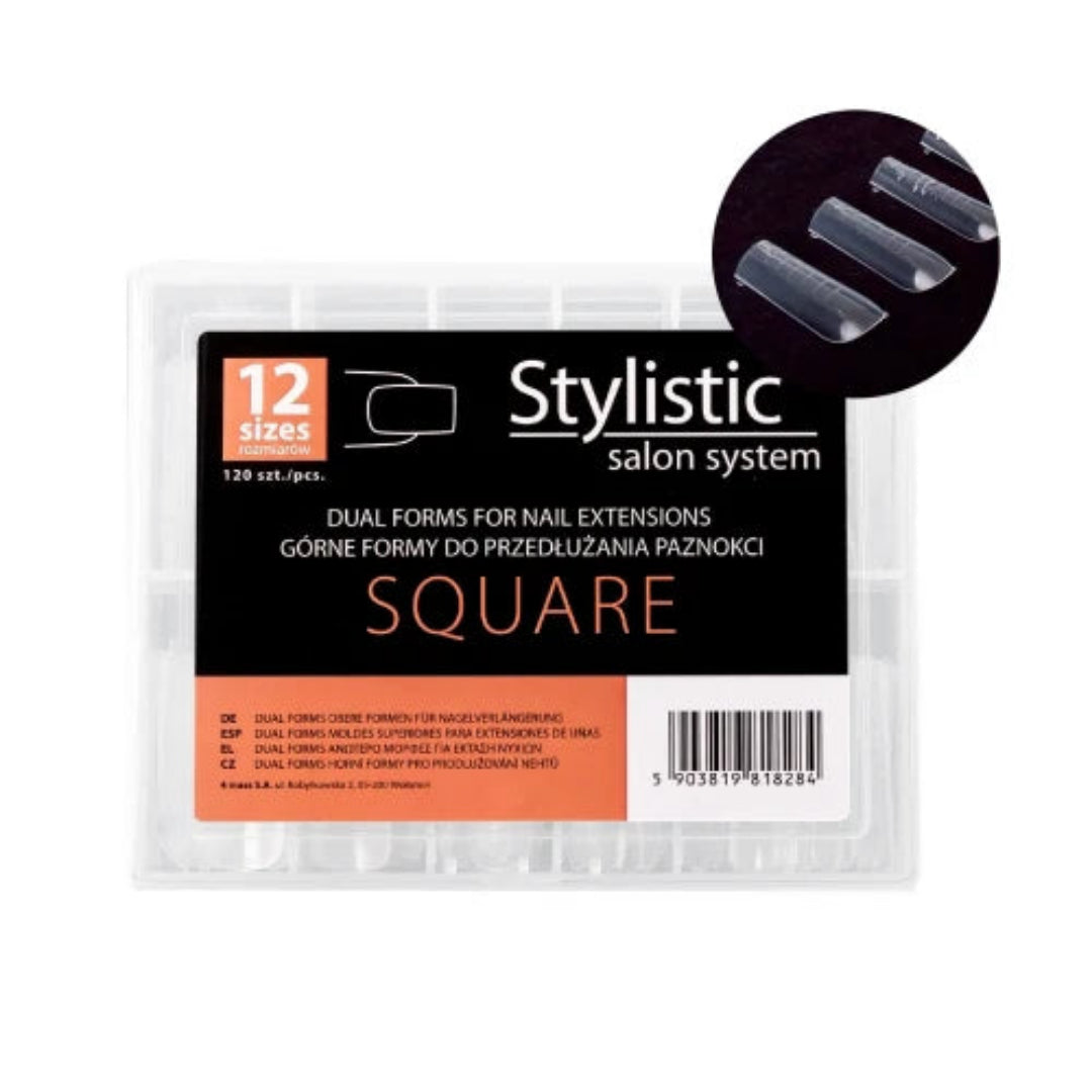 Stylistic Dual Form Square – διάφανες φόρμες επιμήκυνσης νυχιών τετράγωνο σχήμα 120 τεμάχια