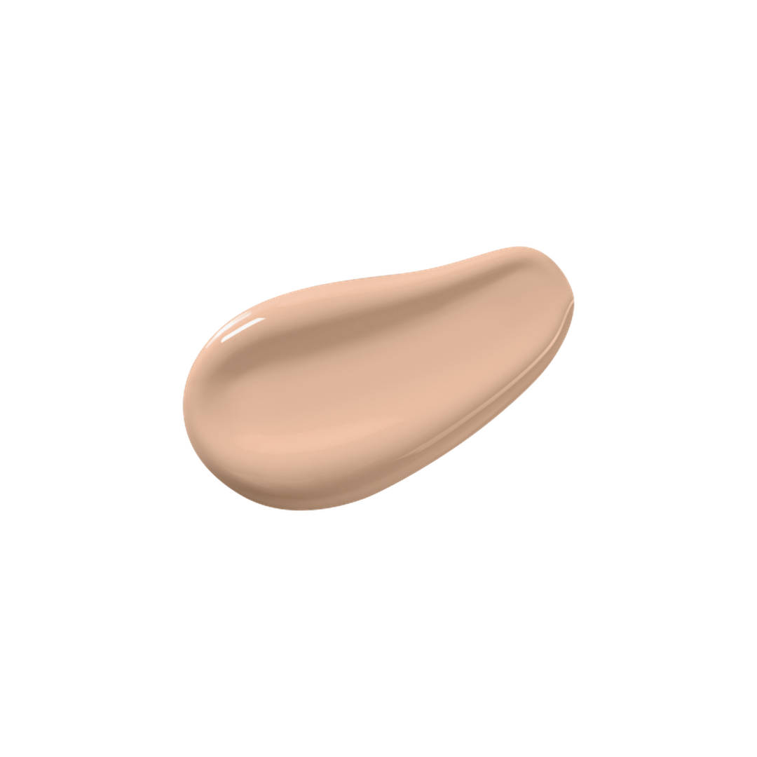 Aden Soft Blend Liquid Foundation 04 Soft Sand 30ml, swatch του υγρού foundation σε φυσική ζεστή μπεζ απόχρωση με soft-focus luminous φινίρισμα σε λευκό φόντο