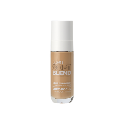 Aden Soft Blend 03 Nude υγρό foundation με υαλουρονικό οξύ, σε φυσική nude-μπεζ απόχρωση και luminous soft-focus φινίρισμα, σε λευκό φόντο