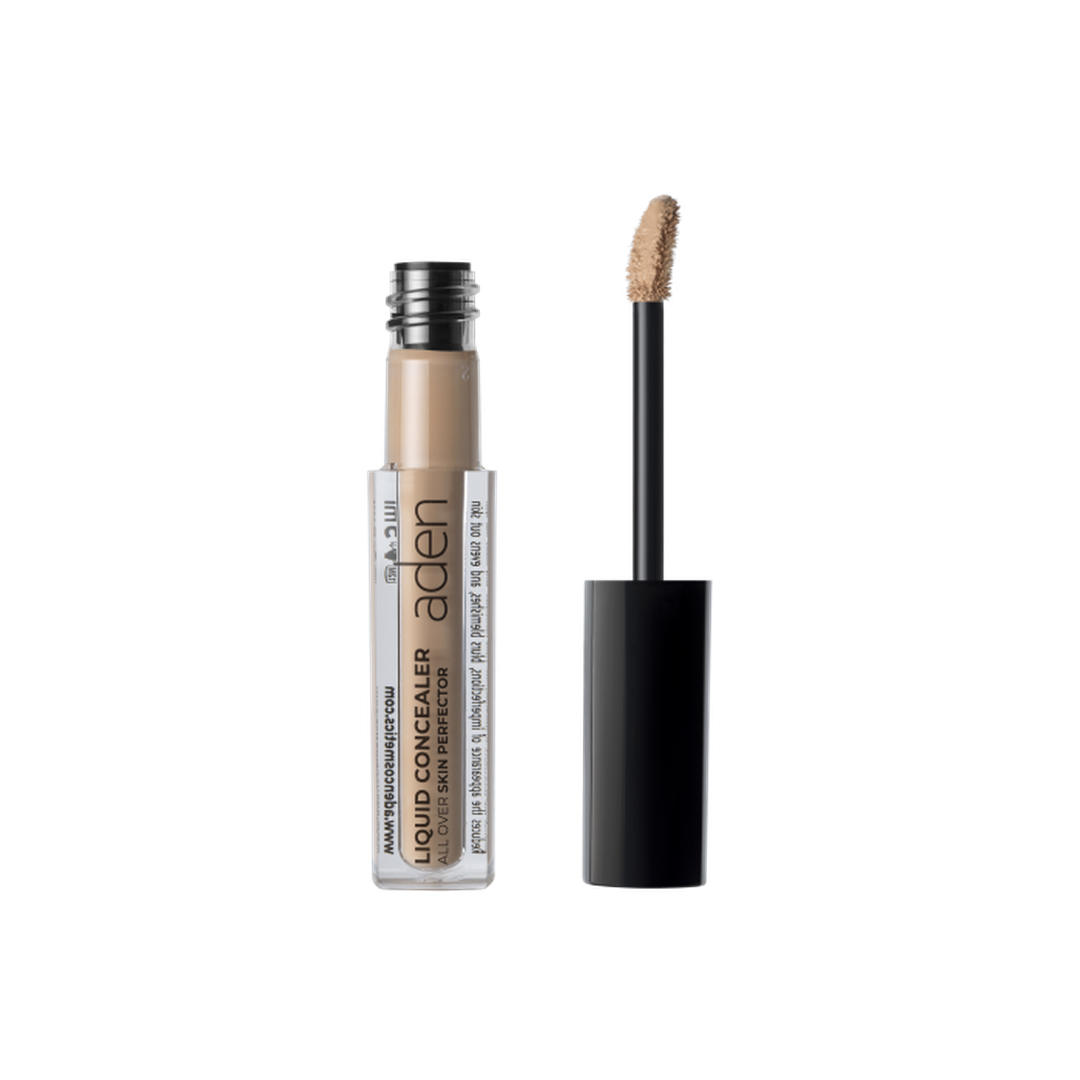 Aden Under Cover Perfector 03 Light Rose 5ml υγρό κονσίλερ σε ανοιχτή ροζ-μπεζ απόχρωση, με απλικατέρ και διάφανη συσκευασία σε λευκό φόντο