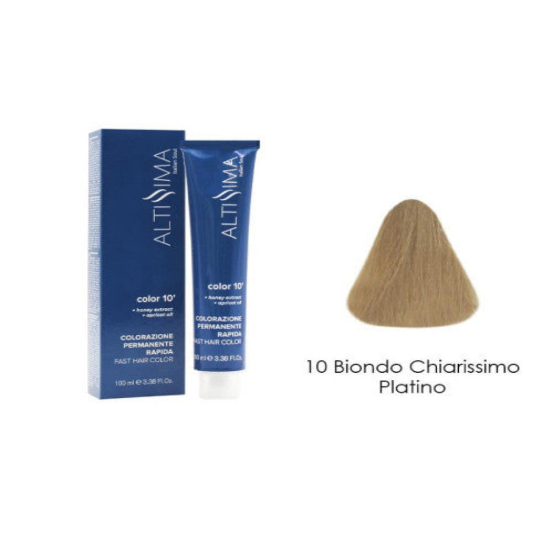 Altissima Italy Fast Βαφή 10 Λεπτών 10 Πολύ Ανοιχτό Ξανθό Πλατινέ 100ml – Επαγγελματική Μόνιμη Βαφή Μαλλιών
