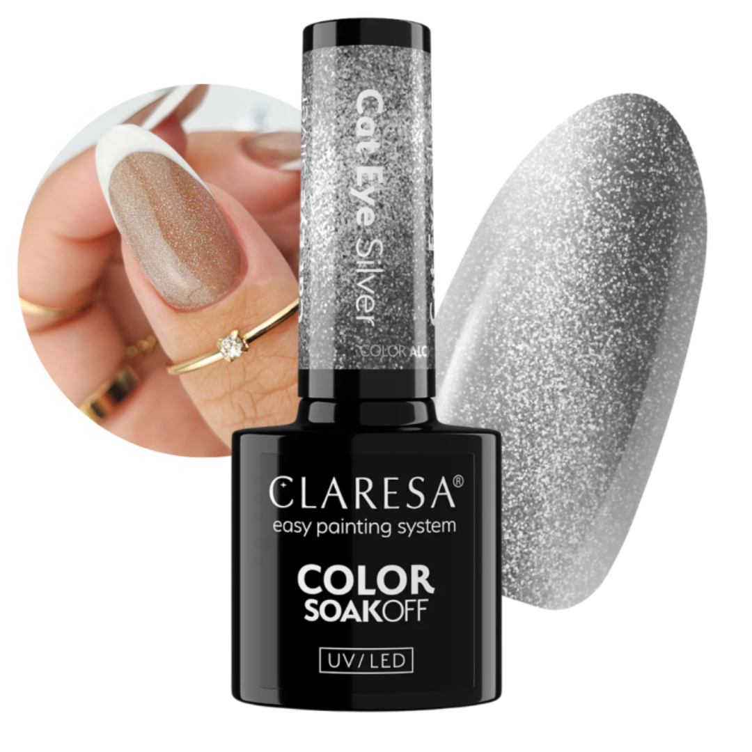 Ημιμόνιμο Βερνίκι Νυχιών Cat Eye Silver 5gr Claresa