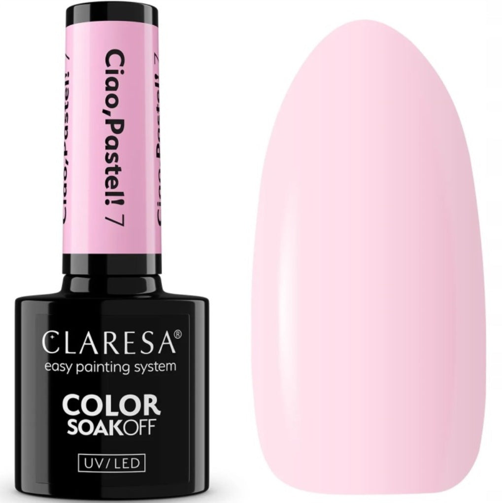 Claresa Ciao, Pastel! 7 5gr ημιμόνιμο βερνίκι νυχιών σε απαλή παστέλ ροζ απόχρωση με κρεμώδες φινίρισμα