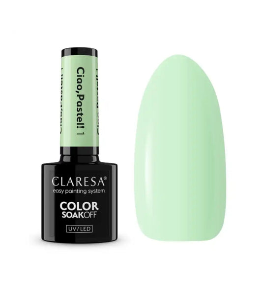 Claresa Ciao, Pastel! 1 5gr ημιμόνιμο βερνίκι νυχιών σε παστέλ πράσινη απόχρωση με κρεμώδες φινίρισμα.