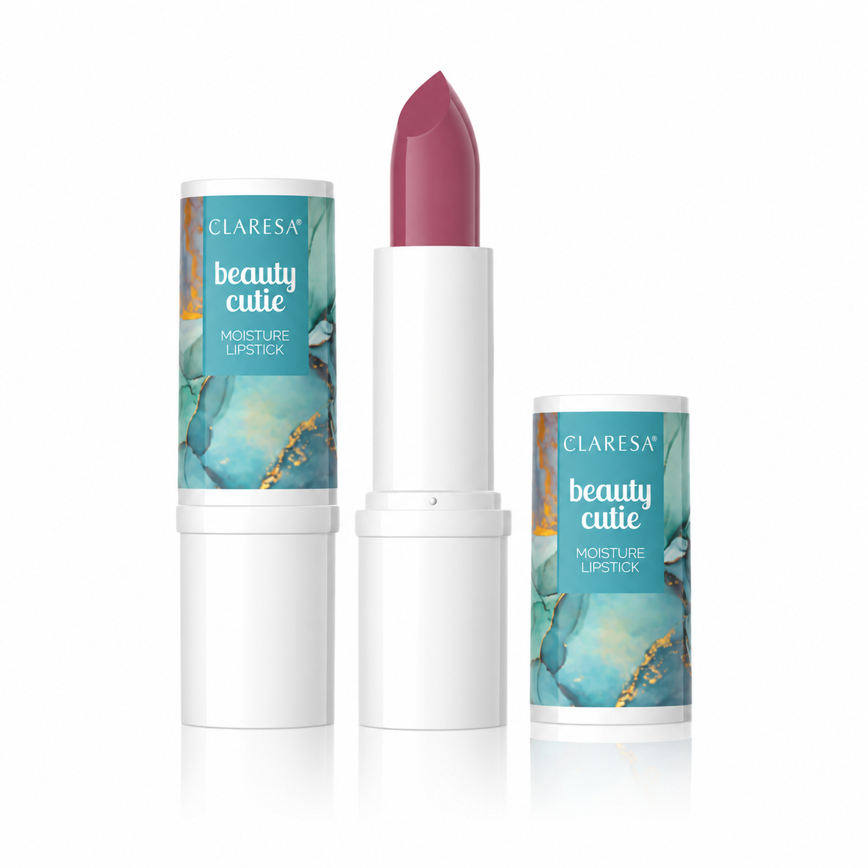 Claresa Beauty Cutie Moisture Lipstick 06 ματζέντα-μωβ κραγιόν σε έντονη mauve ροζ-μωβ απόχρωση με κρεμώδες φινίρισμα σε λευκό φόντο