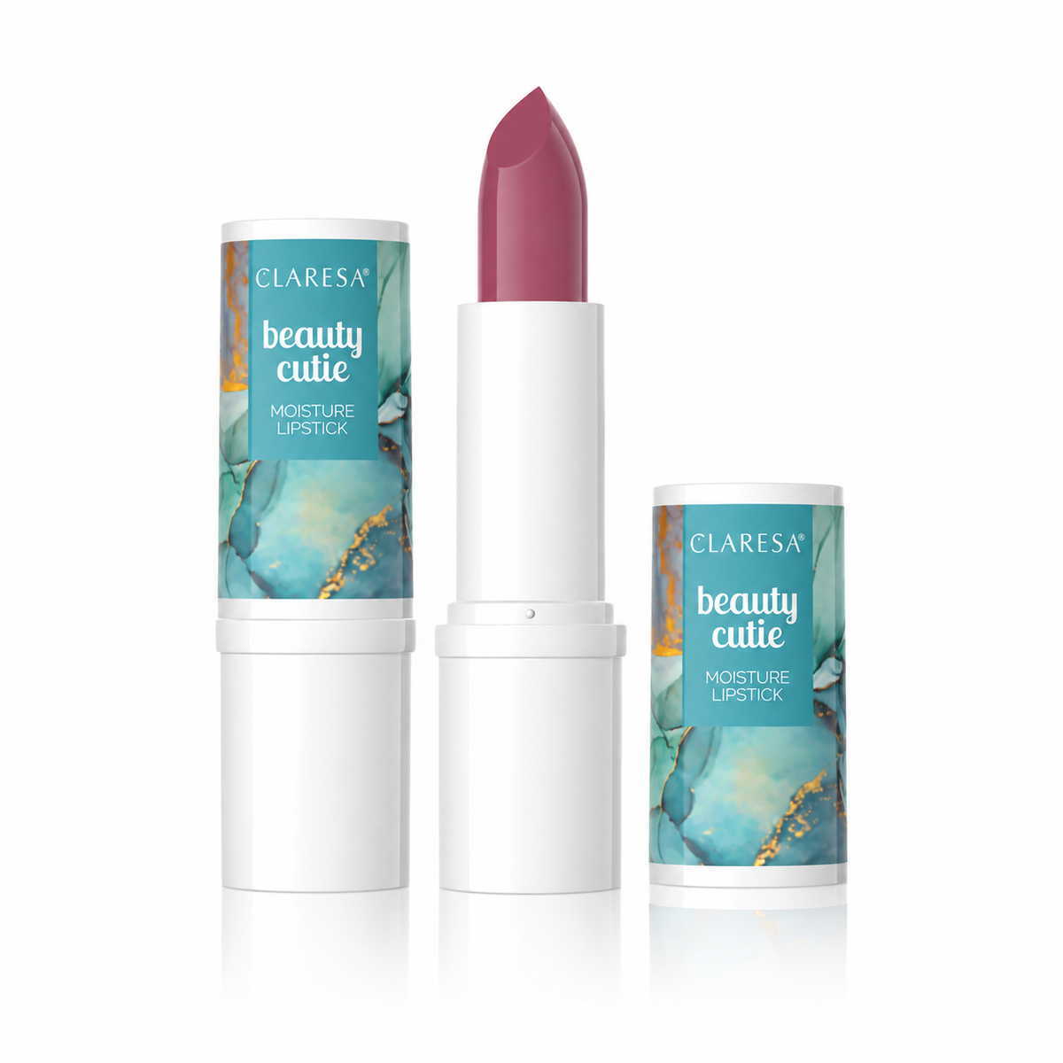 Claresa Beauty Cutie Moisture Lipstick 06 ματζέντα-μωβ κραγιόν σε έντονη mauve ροζ-μωβ απόχρωση με κρεμώδες φινίρισμα σε λευκό φόντο