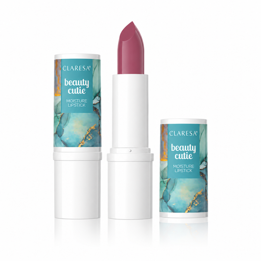 Claresa Beauty Cutie Moisture Lipstick 06 ματζέντα-μωβ κραγιόν σε έντονη mauve ροζ-μωβ απόχρωση με κρεμώδες φινίρισμα σε λευκό φόντο