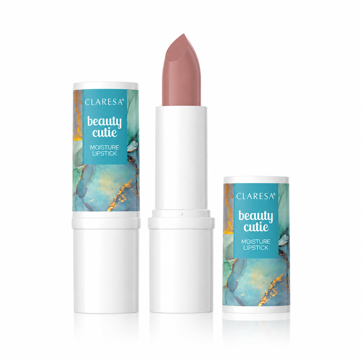 Claresa Beauty Cutie Moisture Lipstick Νο 01 ενυδατικό κραγιόν σε απαλή dusty rose nude απόχρωση με κρεμώδες φινίρισμα