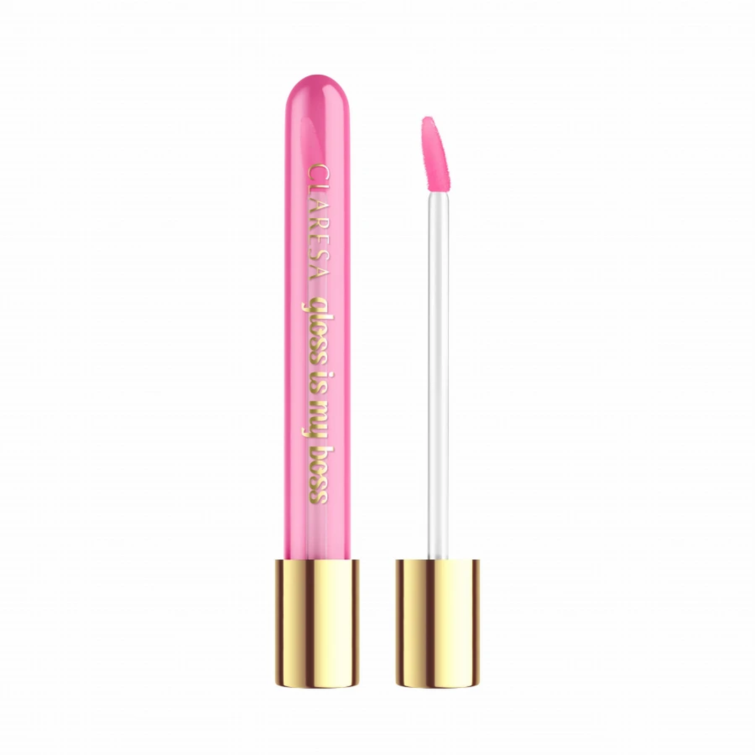 Claresa Gloss Is My Boss 11 Lady Leader 5g lip gloss σε έντονη ροζ-φούξια απόχρωση με λαμπερό glossy φινίρισμα, σε λευκό φόντο