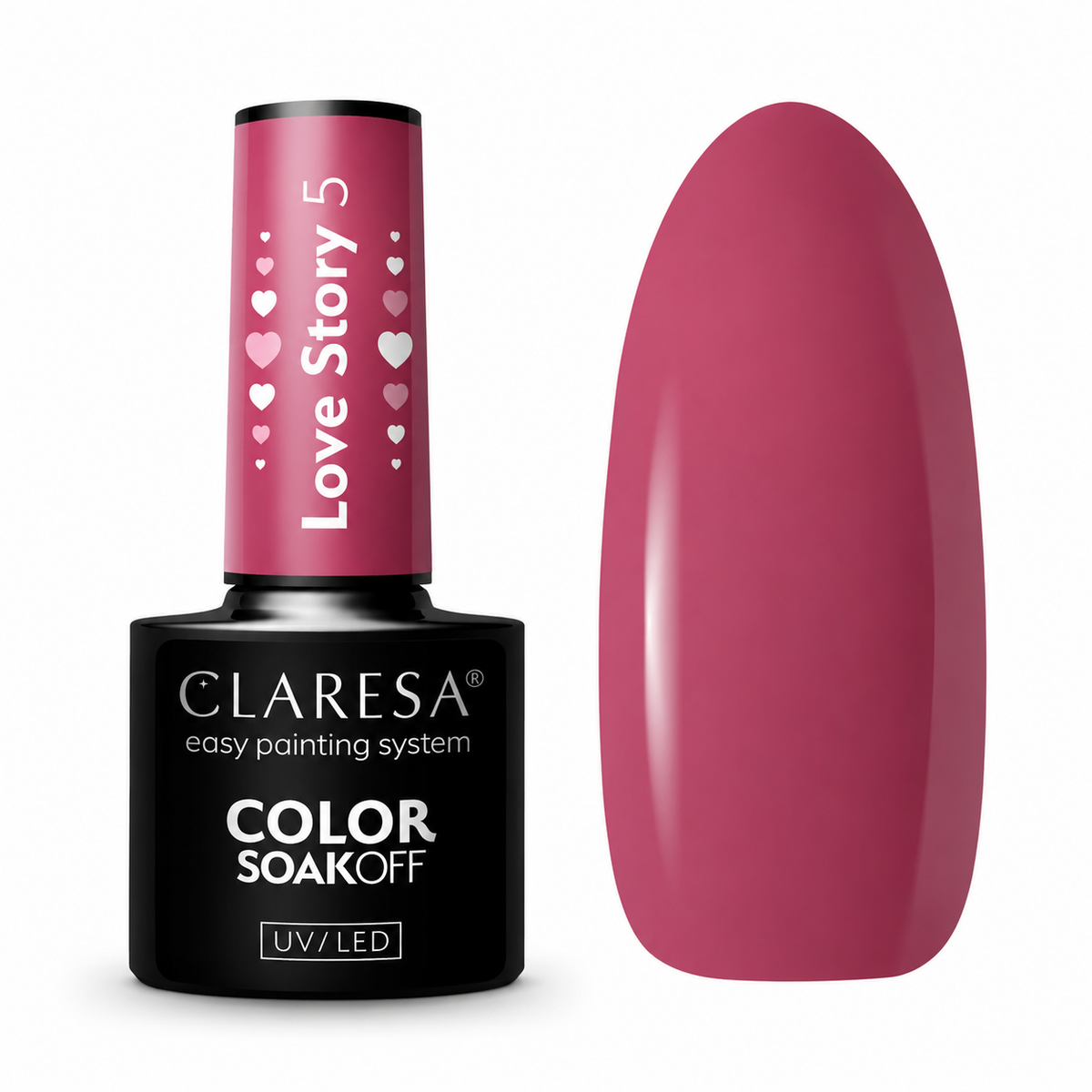 Claresa Love Story 5 ροζ ημιμόνιμο βερνίκι νυχιών 5g σε βαθιά dusty pink απόχρωση UV/LED