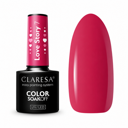Claresa Love Story 7 ροζ ημιμόνιμο βερνίκι νυχιών 5g σε έντονη φούξια ροζ απόχρωση UV/LED
