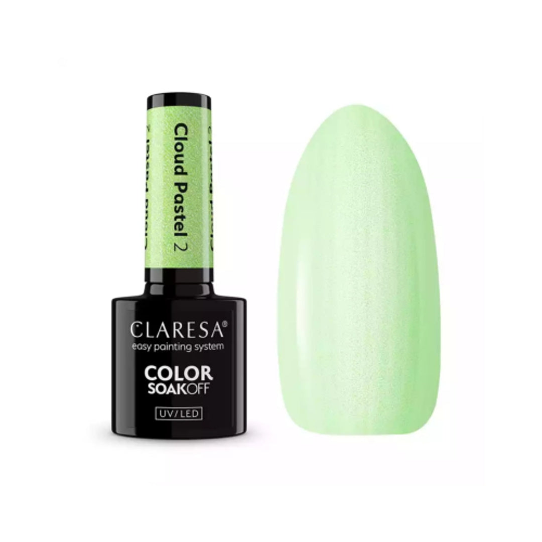 Claresa Cloud Pastel 2 5ml ημιμόνιμο βερνίκι νυχιών σε παστέλ μέντα απόχρωση με γαλακτερή βάση και μεταξένια περλέ λάμψη.