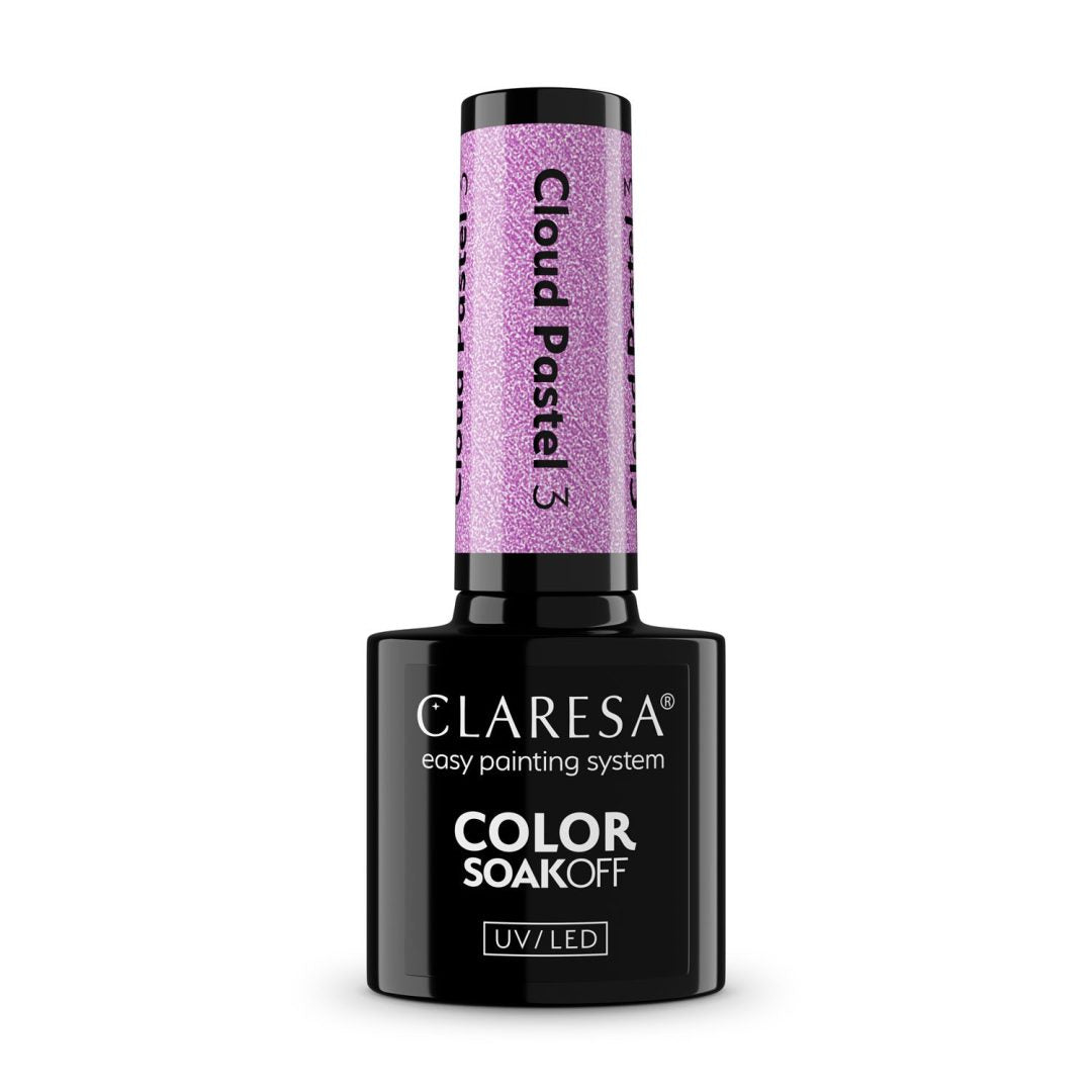 Claresa Cloud Pastel 3 5ml ημιμόνιμο βερνίκι νυχιών σε παστέλ λιλά-ροζ απόχρωση με γαλακτερή βάση και μεταξένια περλέ λάμψη.