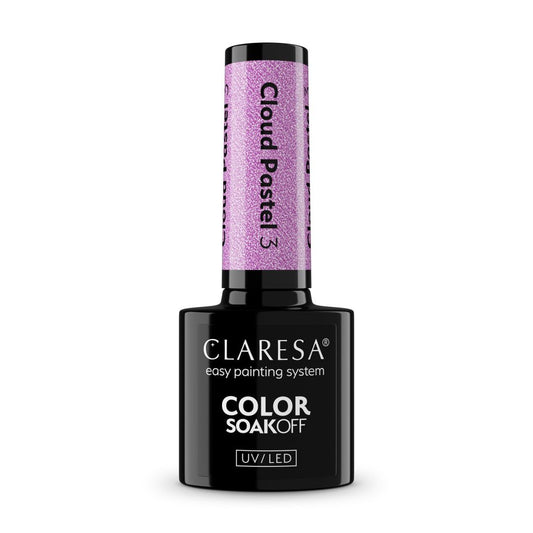 Claresa Cloud Pastel 3 5ml ημιμόνιμο βερνίκι νυχιών σε παστέλ λιλά-ροζ απόχρωση με γαλακτερή βάση και μεταξένια περλέ λάμψη.