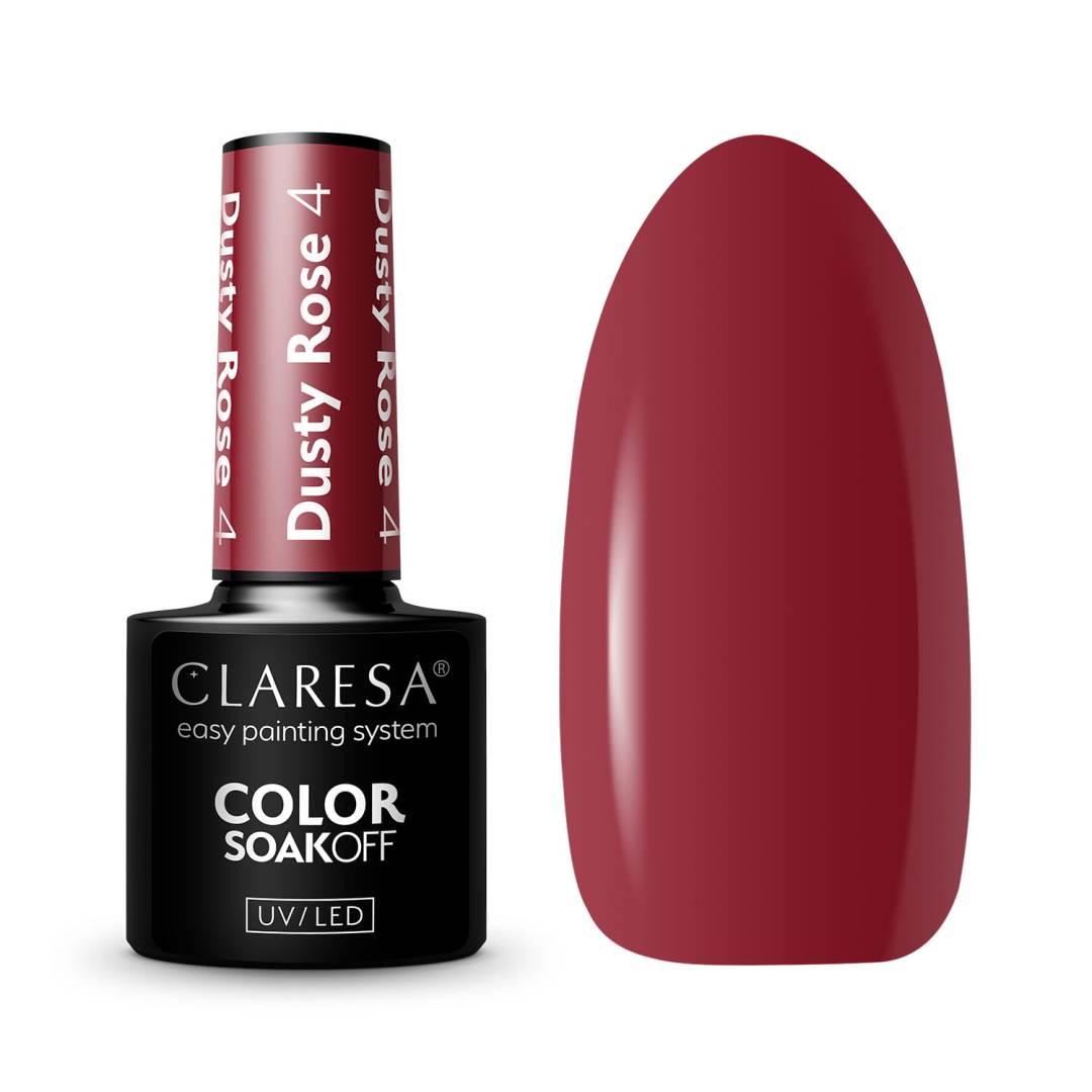 Claresa Dusty Rose 4 5ml ημιμόνιμο βερνίκι νυχιών σε βαθιά dusty μπορντό-κόκκινη απόχρωση με cream φινίρισμα.