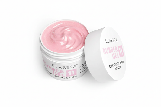 Claresa Rubber Gel 11 Light Pink with Blue-Pink Particles Builder Gel 12gr UV/LED - Επαγγελματικό gel χτισίματος νυχιών
