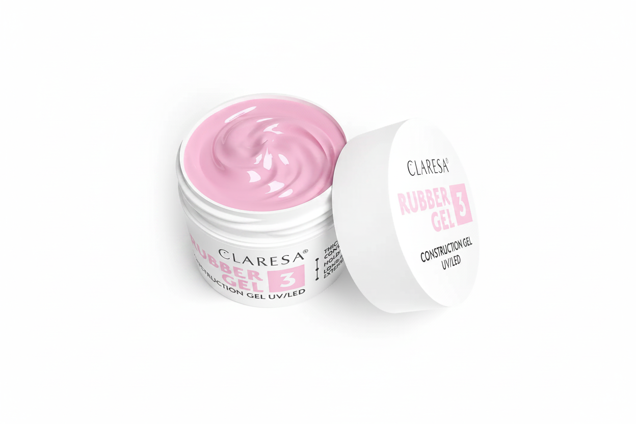 Claresa Rubber Gel 3 Medium Cool Pink Builder Gel 12gr UV/LED - Επαγγελματικό gel χτισίματος νυχιών