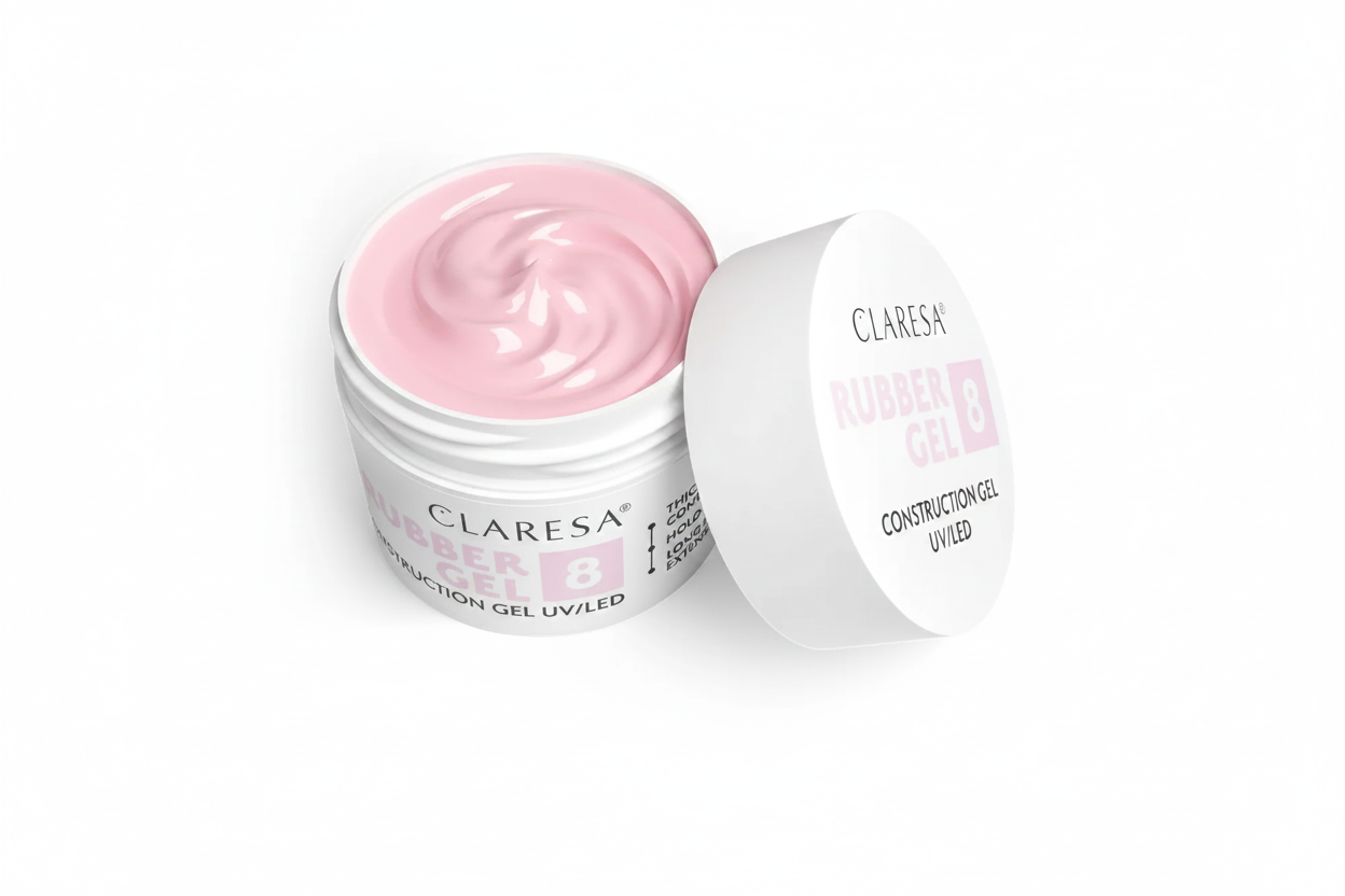 Claresa Rubber Gel 8 Very Light Cool Pink Builder Gel 12gr UV/LED - Επαγγελματικό gel χτισίματος νυχιών