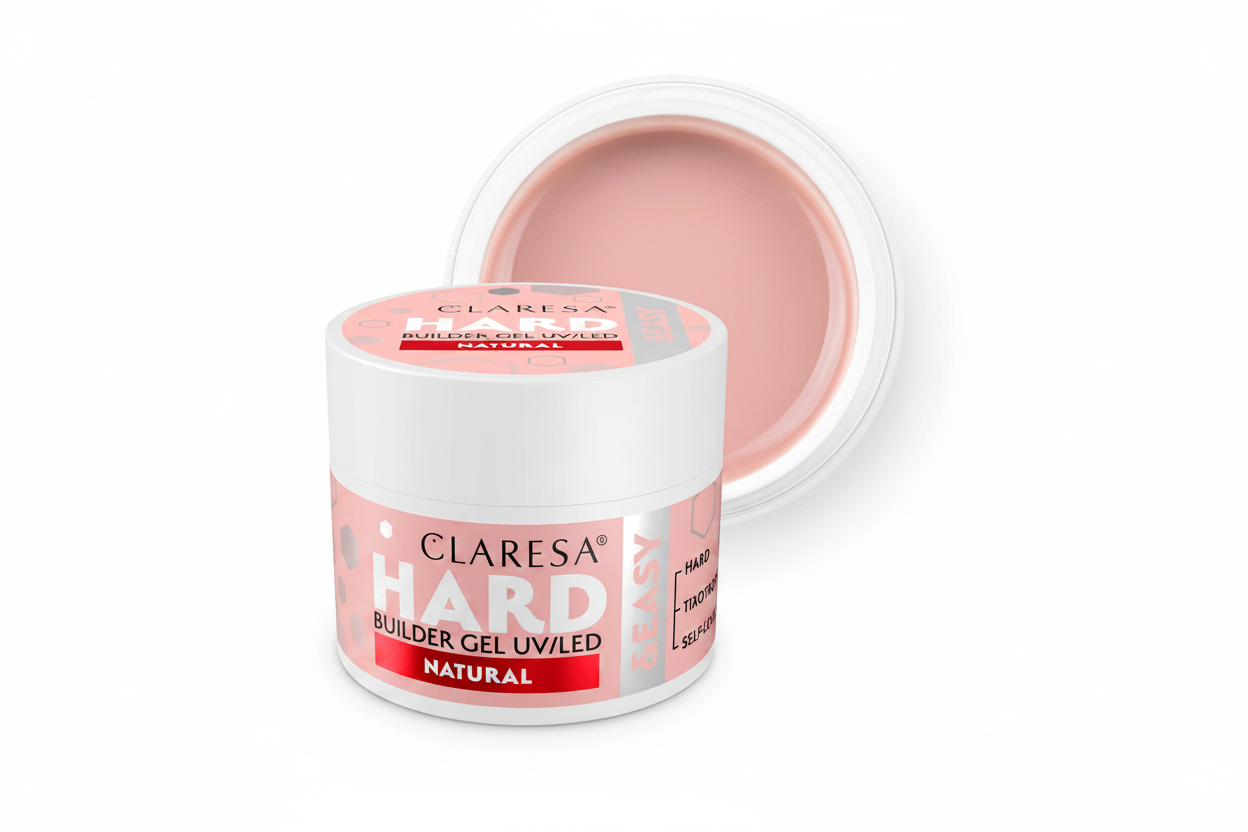 Claresa Hard & Easy Gel Natural Builder Gel 12gr UV/LED - Επαγγελματικό Hard Gel χτισίματος νυχιών