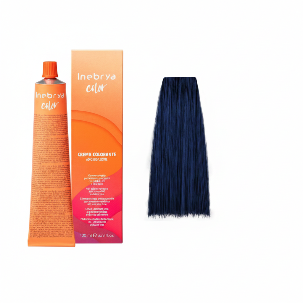 Inebrya Color 4.10 Καστανό Μπλε Royal Blue - Επαγγελματική Βαφή Μαλλιών με Αμμωνία 100ml