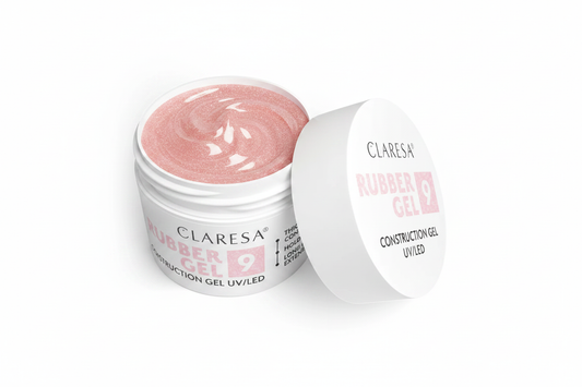 Claresa Rubber Gel 9 Nude Pink with Glitter Builder Gel 12gr UV/LED - Επαγγελματικό gel χτισίματος νυχιών