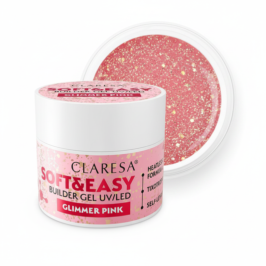Claresa Soft & Easy Builder Gel UV/LED Glimmer Pink 12gr